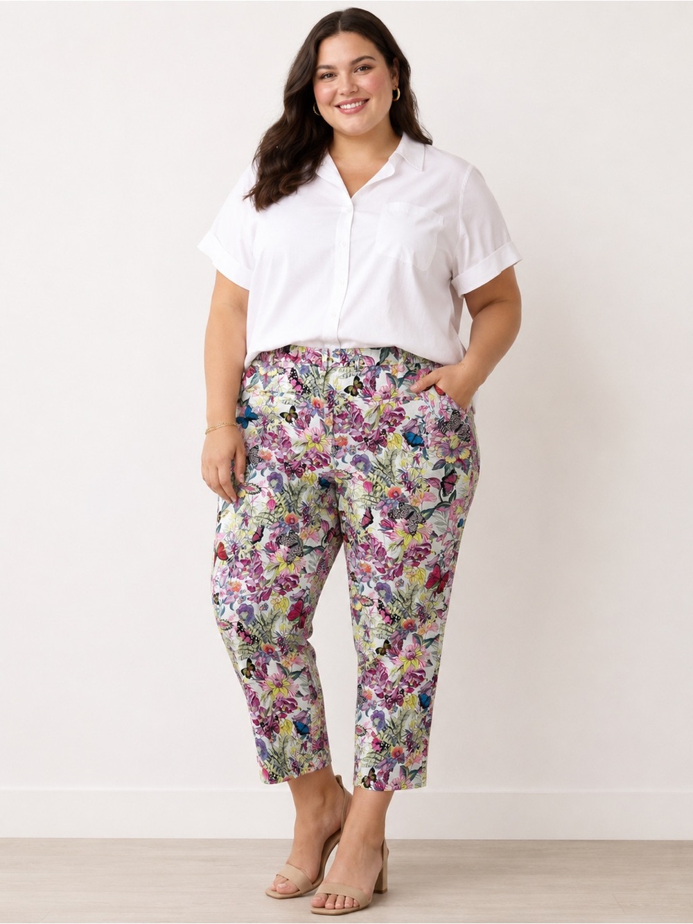 Basler pants with Floral-Print